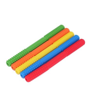 Buy Baby Teething Toys 5 Pack Silicone Chewing Straws for Toddlers & Infants | Safe Colorful & Durable - Buy Online on GoSupps.com