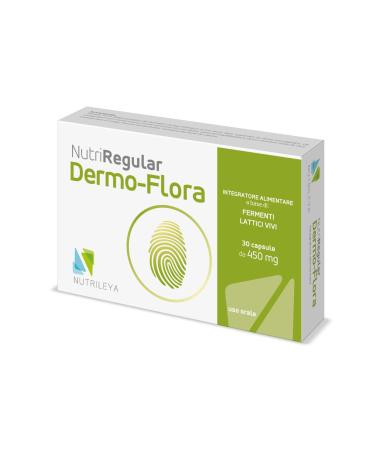 NUTRILEYA NutriRegular Dermo-Flora 30 Capsules - Support for sensitive skin with targeted probiotics - Useful for acne atopic dermatitis