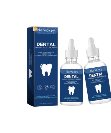 Cavity Healing Tooth Armor Transparent Enamel Strengthening Formula Drops with Hydroxyapatite Daily Oral Care Solution for Cavity Defense and Gum Health 2 Count