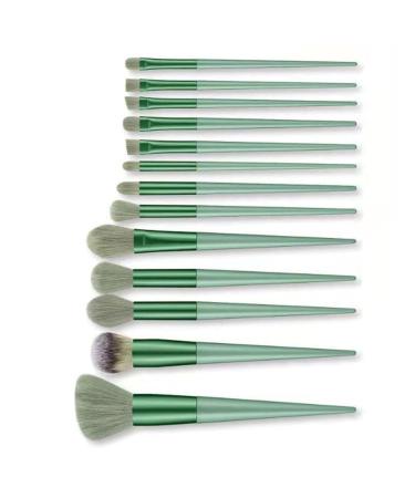 13-Piece Green Reusable Portable Cosmetic Makeup Brushes Set - Professional Quality - Buy Online on GoSupps.com