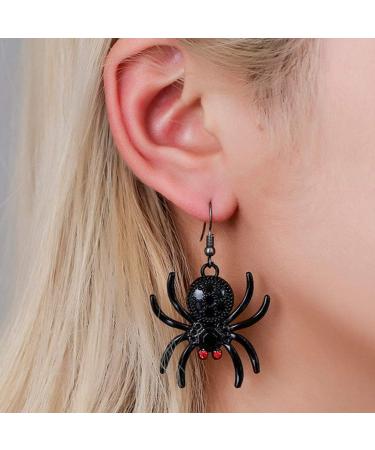 Holibanna Black Spider Rhinestone Dangle Earrings | Gothic Halloween Ear Jewelry for Women - Party Favor - Buy Online on GoSupps.com