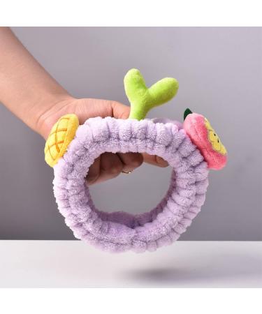 Fruit and Sprout Shape Headbands Extreme Soft & Ultra Absorbent Comfort to Makeup for Facial Hair Band with Multi Color White - Buy Online on GoSupps.com