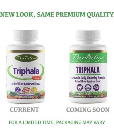 Buy Paradise Herbs Triphala - 60 Vegetarian Capsules for Digestive Health - Buy Online on GoSupps.com