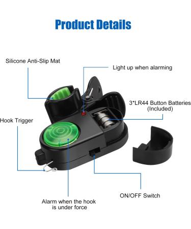 TSV 4 Pack Fishing Bite Alarm Set - Sensitive Electronic Alarms with LED Lights - Clip On Rod for Carp Fishing - Day/Night Alert Bell - Buy Online on GoSupps.com