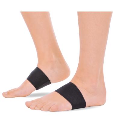 BraceAbility Plantar Fasciitis Arch Support Bands - Pair of Durable Foot Brace Compression Sleeve Inserts for Fallen Arches Flat Foot Correction Heel Spur Pain Relief and Muscle Strains (Pack of 2)