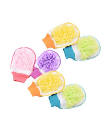 Beavorty 6pcs Bath Glove Dead Skin Remover Bath Ball Glove Shower Glove Double Sided Exfoliating Glove 23X14cm As Shown