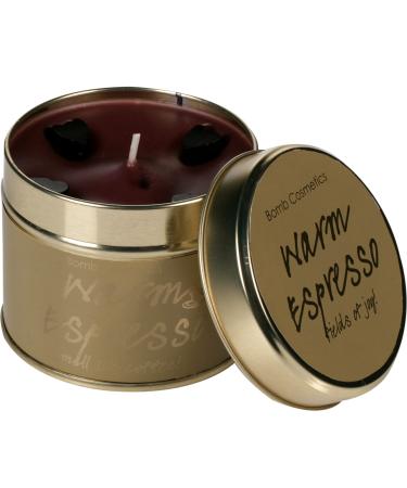 Bomb Cosmetics Warm Espresso Scented Tin Candle Coffee Caramel & Chocolate Fragrance Contains Pure Black Pepper & Vetivert Essential Oils Vegan Friendly 30-35 Hour Burn Warm Espresso Brown