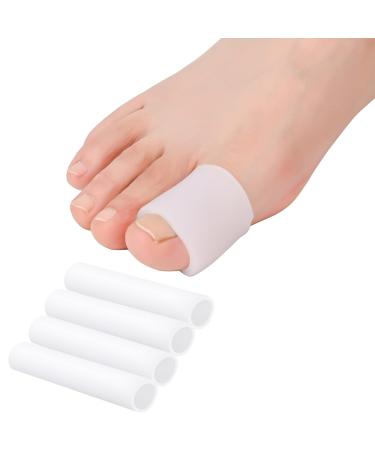 Gel Big Toe Sleeves 4 Pack Toe Tubes Protectors Pads for Big Toe Relief Pain from Corns Blisters Calluses Sore Bent Stubbed Hammer Toes