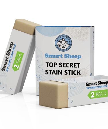 2 Pack Stain Stick - Stain Remover Bar for Clothes by Smart Sheep - Powerful Laundry Stain Remover - Formulated w/Natural Ingredients - Perfect for Food Drink Pet Grass & Blood Stains