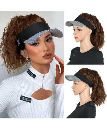 AISI BEAUTY Hat Wig with Ponytail Wig Hat for Women Hats With Hair Ponytail Baseball Cap Hats Wig Synthetic hat Wig for Women Adjustable Baseball Hat Wig (8/30) 8/30