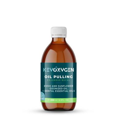 Keyoxygen Ozonated Pulling Oil for Teeth and Gums | Ozone Infused Organic Extra Virgin Olive and Sunflower Oils with Dental Essential Oils | Fluoride-Free Mouthwash for Adults 8.5 fl. oz.
