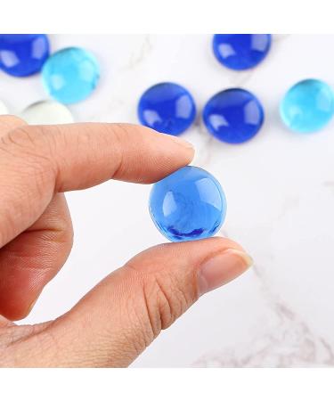 FuturePlusX Flat Glass Marbles 1Lb - 100PCS Premium Blue Mixed Color Flat Gems - Fish Tank Rocks, Vase Filler, Table Scatter Decor - Buy Online on GoSupps.com