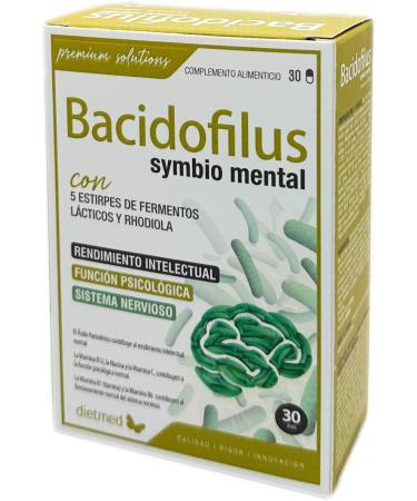 DietMed Dietmed | Bacidofilus Symbio Mental - 30 capsules | With 5 strains of lactic acid bacteria and Rhodiola