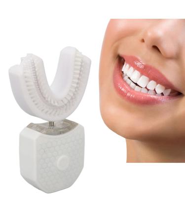 Garosa Electric Toothbrush Adults U Shaped Automatic Toothbrushes for Teeth Whitening Rechargeable IPX7 Waterproof (White)