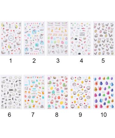 3D Nail Art Chick Egg Bunny Rabbit Nail Slider Water Decals Nail Art Sticker Nails Decal Easter Nail Sticker(6) Style6 - Buy Online on GoSupps.com