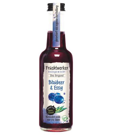 Fruchtwerker Fruit worker blueberries & vinegar with real fruit juice 250ml glass bottle