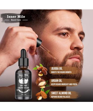 Beard Growth Kit with Derma Roller, Natural Beard Growth Oil, Handmade Comb, and Storage Bag - Gifts for Him - Buy Online on GoSupps.com