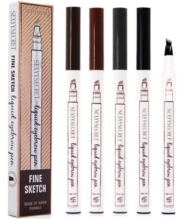 Verdant Touch Liquid Eyebrow Pen Brown 4 Points Waterproof Professional - Buy Online on GoSupps.com