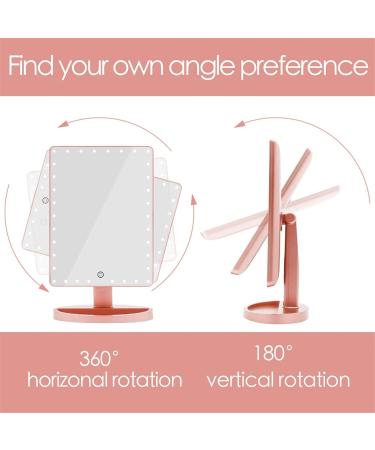 Extra Large LED Lighted Makeup Mirror with 10X Magnification, Touch Screen Dimmable, 360 Rotation - Rose Gold - Buy Online on GoSupps.com