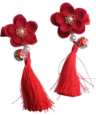FRCOLOR 3 Pairs Hair Clip for Chinese Clothes Chinese Hair Clip Hair Clips Wedding Hair Clip Asian Hair Clip Tassel Barrettes Tiara for Tiara Child Classic Tassel Clip Red - Buy Online on GoSupps.com
