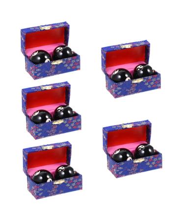 Partykindom 10 STK Massage globe Chinese hand metal ball Hand the ball plays balls massage roller massage ball blades off ball hand roller balance ball -box old cloisonn aemille sport