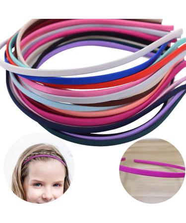 18-Piece Satin Hair Bands Gentle Touch Headbands for Women & Girls 1cm DIY Hair Accessories in 18 Colors - Buy Online on GoSupps.com