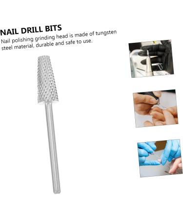 Beavorty nail polisher gel polishing head metal drill bits nail gel drill bit manicure grinding heads nail grinding head Nail Drill Bit nail tool Nail Buffer Bit Tungsten steel portable set 4x0.5cm Silver - Buy Online on GoSupps.com