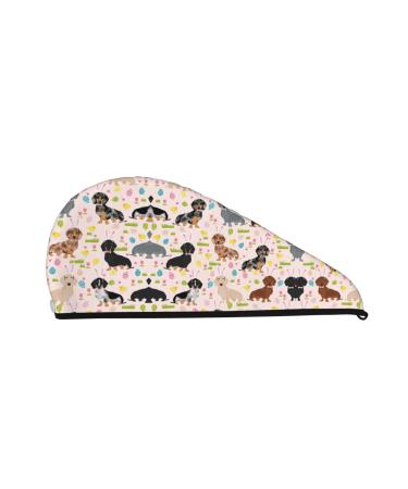 Dog Flower Coral Velvet Dry Hair Cap Unisex Wet Towel Wrap The Ideal Bathroom Pool Party Beach and Home Accessory