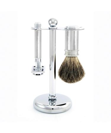 Edwin Jagger 3 Piece DE 89L Shaving Set - Chrome | Premium Shaving Kit for a Luxurious Experience | International Shipping Available - Buy Online on GoSupps.com