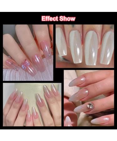 White Pearl Chrome Nail Powder - Glazed Donut Inspired Mirror Effect Glitters for DIY Nails - Buy Online on GoSupps.com