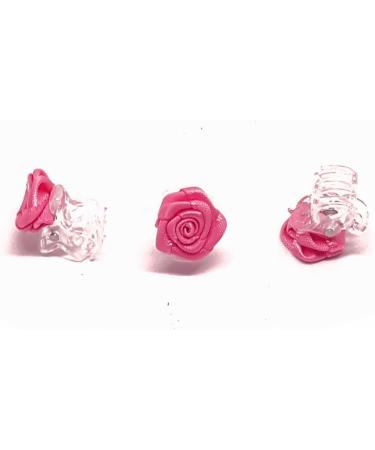 10 Pink Rose Hair Clips - Bridal Hair Accessories | Elegant Floral Hairpins (Pack of 10) - Buy Online on GoSupps.com
