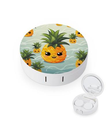 Contact Lens Case Cute Pineapple Print Plastic Contact Lens Case contact Lens Care Box ontact Lens Travel Box