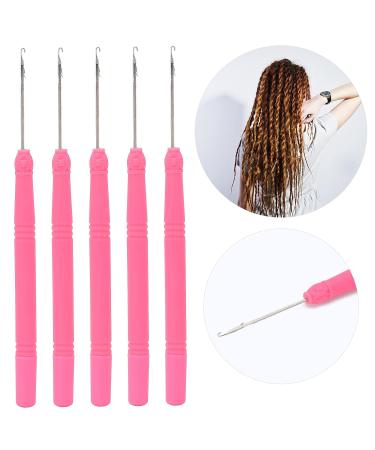 5pcs Plastic Hair Extension Crochet Hook Set - Latch Hook Needles for Braiding Hair (Rose Red #1) - Buy Online on GoSupps.com