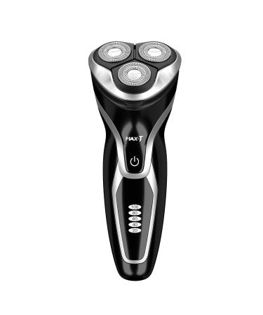 MAX-T Men Electric Razor, Rechargeable Wet & Dry Rotary Electric Shaver for Men (Black)