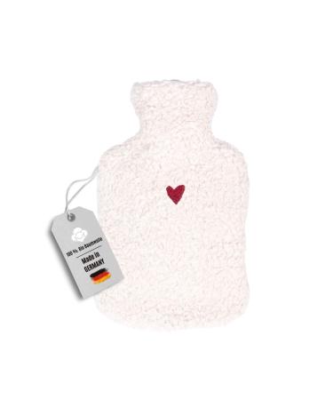 Kontor28 - Cuddly Teddy hot bottle with reference made of super soft 100% organic cotton handmade made in Germany leak -proof odorless and pain -relieving for children/adults - 0.8 liters