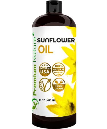 Sunflower Oil Cold Pressed - Sunflower Seed Oil Unrefined Sun Flower Oil Face Hair Skin Sunflower Essential Oil Pure Unrefined Sunflower Oil for Massage Oil Sunflower Vitamin E Oil