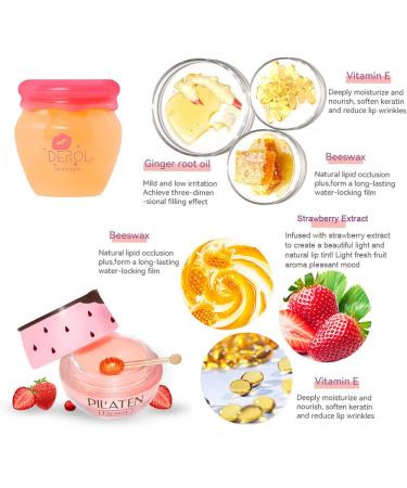 Shop Lip Plumper Set: Hydrating Lip Mask Gloss and Exfoliator - Strawberry & Ginger for Soft Luscious Lips - Buy Online on GoSupps.com