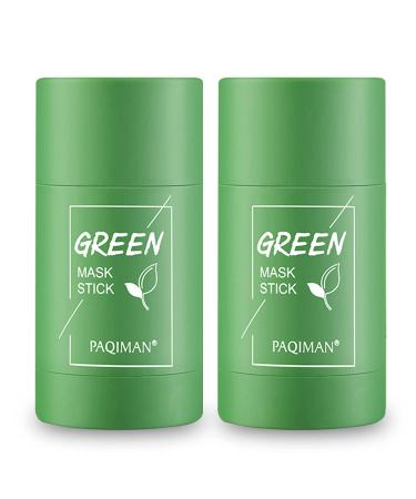 Morelucky 2 Pack Green Tea Stick for Face Face Moisturizer Oil Control Deep Clean Pore Improves Skin Natural Purifying Clay Poreless Green Tea Mask Stick for Men & Women