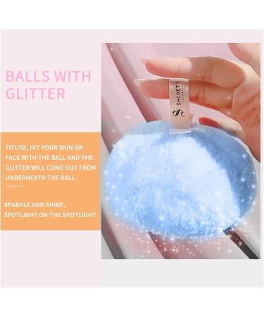 Highlighter Makeup Powder Puff Set - Body Glitter Shimmer Powder for Face Hair & Body | Long-Lasting Festival & Prom Essentials (2pcs Blue & Purple - Buy Online on GoSupps.com