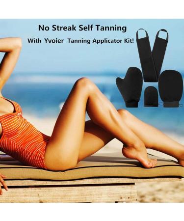 Yvoier Self-Tanned Glove Applicator Kit - 4-in-1 Set with Exfoliating & Self-Tanning Gloves | Perfect for an Even Tan - Buy Online on GoSupps.com
