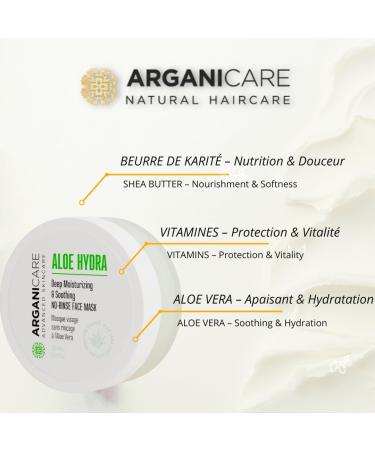 ARGANICARE Reflective night mask with aloe vera facial care without rinsing for all skin types 150 ml jar - Buy Online on GoSupps.com
