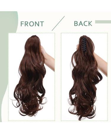 Shop Sego 45cm Ponytail Hair Extension - Wavy Dark Brown & Light Brown Clip-In Braid for Voluminous Looks | 140g Synthetic Hair - Buy Online on GoSupps.com