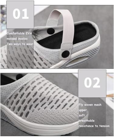 Hunonu Women's Diabetic Orthopedic Sandals - Grey, Size 9 | Air Cushion Slip-On Walking Shoes - Buy Online on GoSupps.com