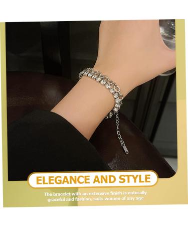 PACKOVE 2pcs Rhinestone Bracelet Wrist Bracelet Delicate Bracelet Girls Bracelet Women Bracelets Layering Bracelets Chain Bracelet Personalized Bracelet Charm Alloy Miss Chained - Buy Online on GoSupps.com