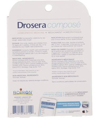Boiron Drosera Compose Dry Cough Relief Spasmodic Cough 12 Gram - Buy Online on GoSupps.com