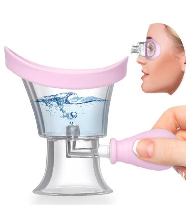 Eye Wash Cup - Silicone Manual Air Pressure Eye Cleaning Toolfor SoothingTired Eyes Convenient and Effective Removes Dust Makeup and Irritants (Pink)