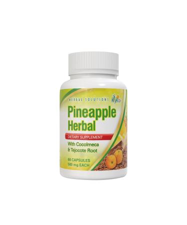 Herbal Solutions - Natural Digestive Support Supplement with Pineapple - 60 Capsules - Traditional Herbs for Metabolism Support - Premium Herbal Blend