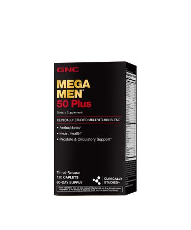 GNC Mega Men 50 Plus Multivitamin 120 Count (Pack of 1)