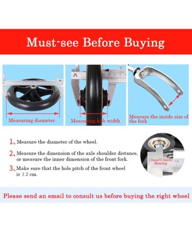 2 Pieces Anti-Slip Manual Rubber Wheels 10inch Silence Non-Inflatable Wheelchair Front Wheels with 12mm Bearing for Wheelchairs Rollators Walkers - Buy Online on GoSupps.com