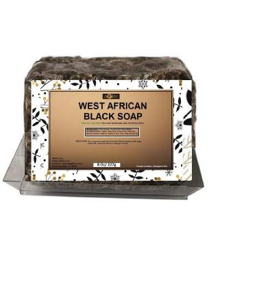 Essentials by atttire West African Black Soap |100% Organic|1 Psoriasis  Acne  Eczema Treatment| For Face  Hair & Body| Anti-aging & Wrinkles properties| Guaranteed results (8 Ounce Bar) 8 Ounce (Pack of 1)